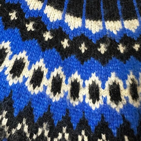 GAP Fair Isle Funnel neck Black and Blue Sweater Size XL - Picture 7 of 13